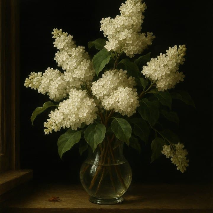 Painted here after Rachel Ruysch, golden render