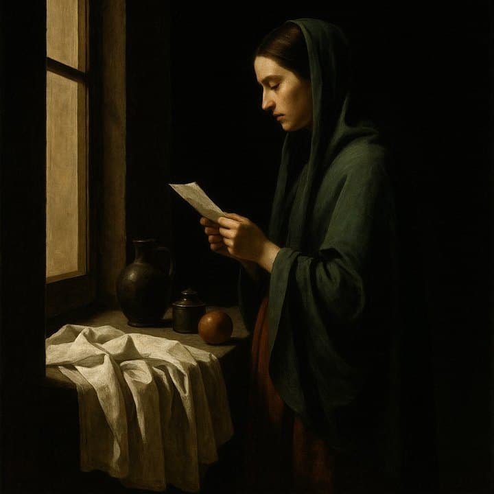 Painted here after Francisco de Zurbarán, golden render