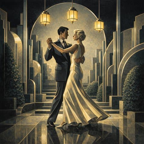 Painted here in the Art Deco hand