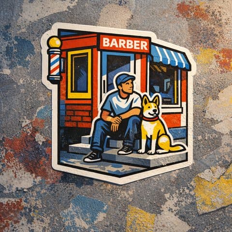 Painted here in the Die-Cut Sticker hand