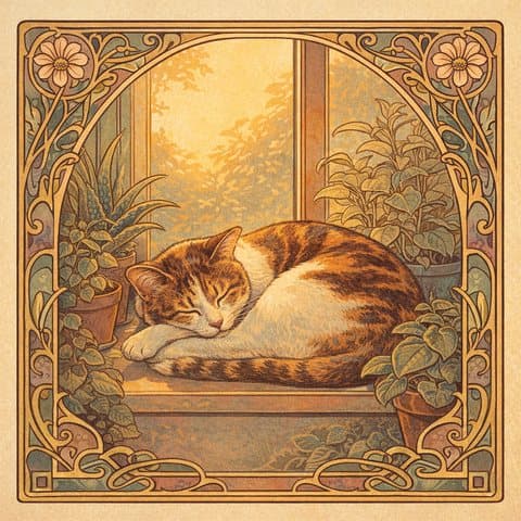 Painted here in the Nouveau Poster hand
