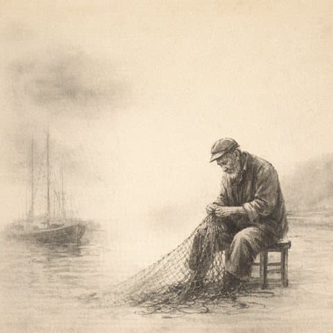 Painted here in the Sumi-e Ink Wash hand