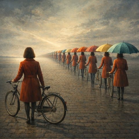 Painted here in the Umbrella Procession hand
