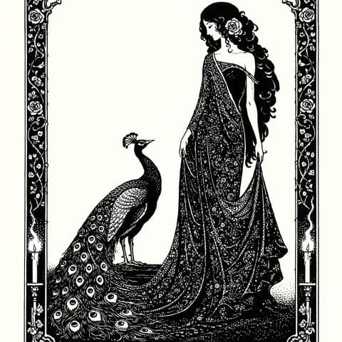 Painted here after Aubrey Beardsley