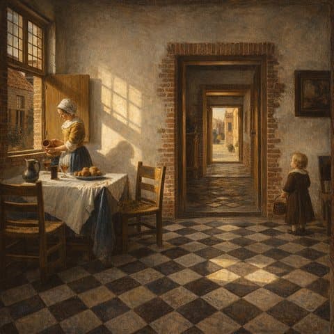 Painted here after Pieter de Hooch