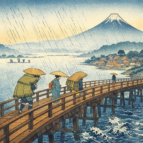 Painted here after Katsushika Hokusai