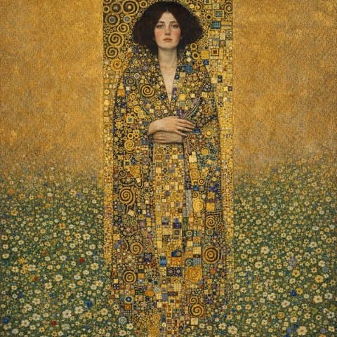 Painted here after Gustav Klimt