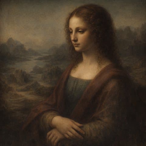 Painted here after Leonardo da Vinci