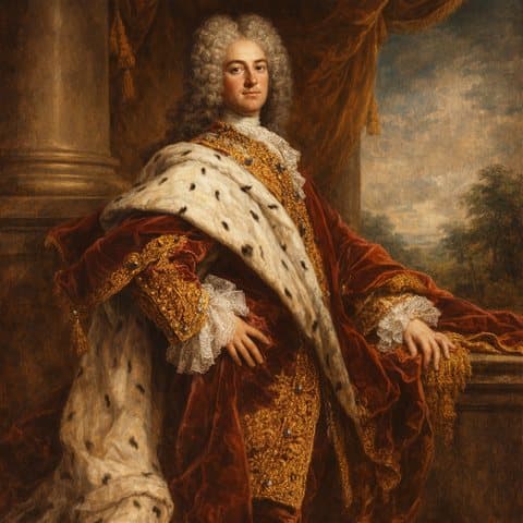 Painted here after Hyacinthe Rigaud