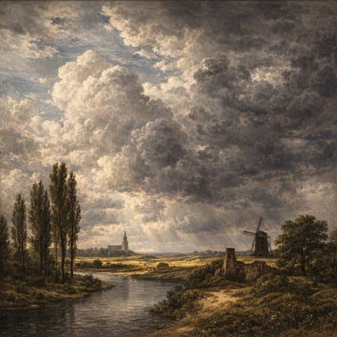 Painted here after Jacob van Ruisdael