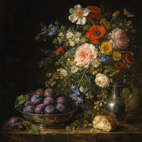 Painted here after Rachel Ruysch