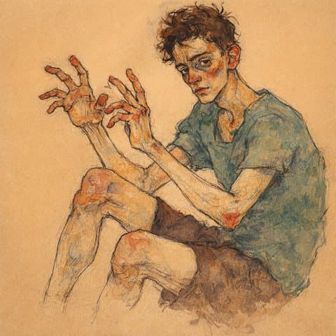 Painted here after Egon Schiele
