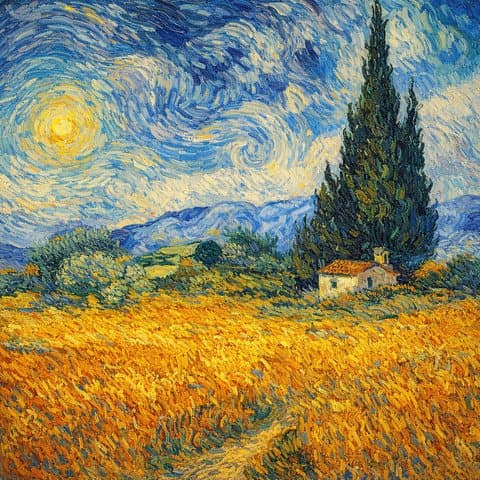 Painted here after Vincent van Gogh