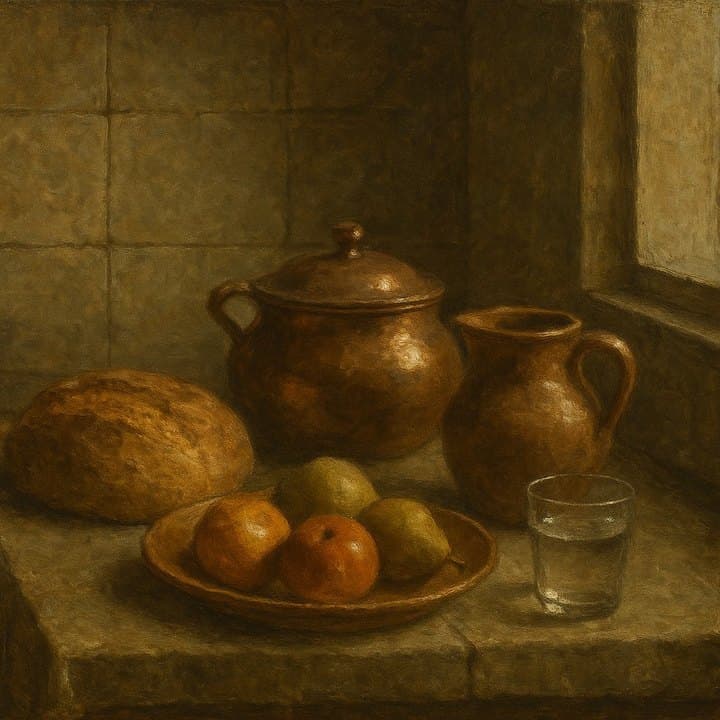Painted here after Jean-Siméon Chardin, golden render
