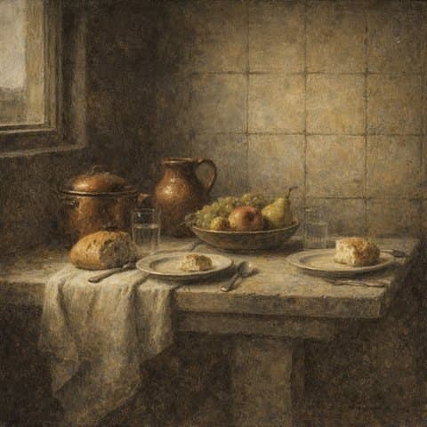 Painted here after Jean-Siméon Chardin, golden render