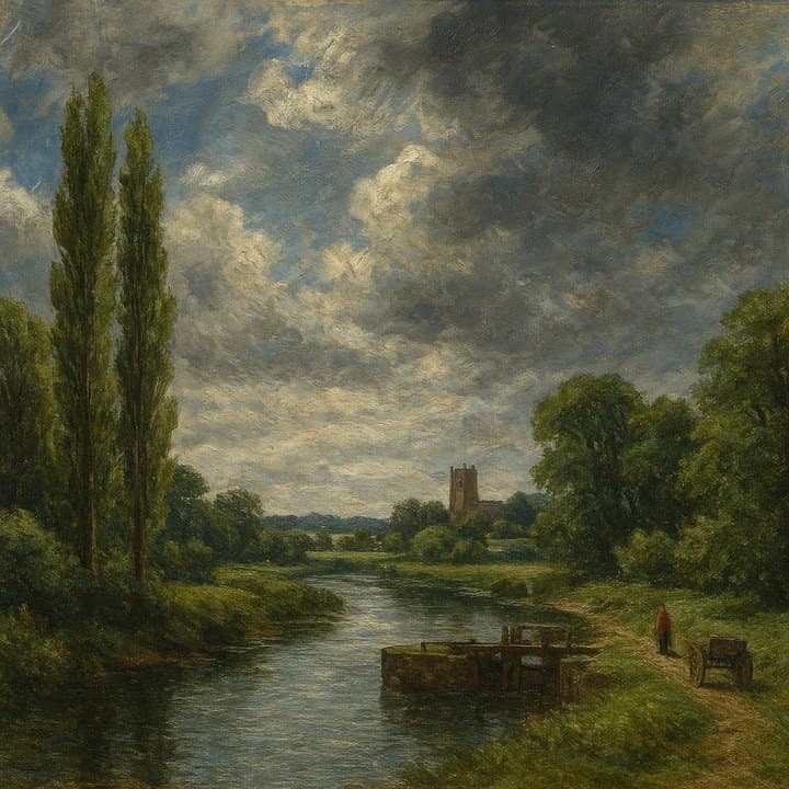 Painted here after John Constable, golden render