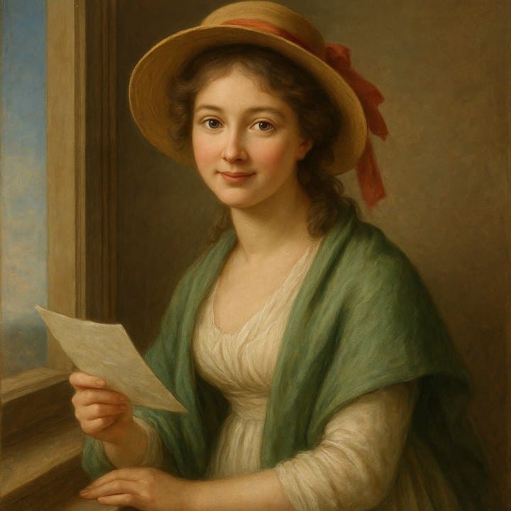Painted here after Élisabeth Vigée Le Brun, golden render