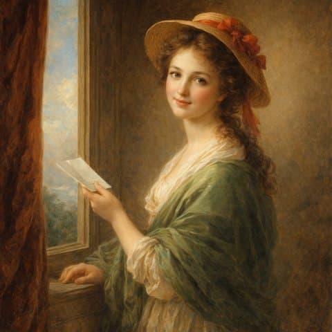 Painted here after Élisabeth Vigée Le Brun, golden render