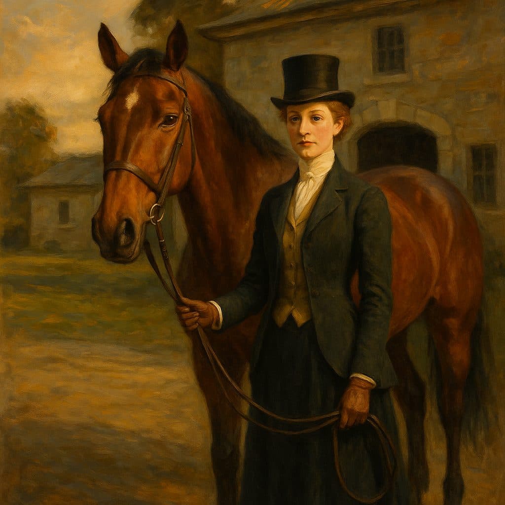 Fine-art portrait in the style of Horse & owner